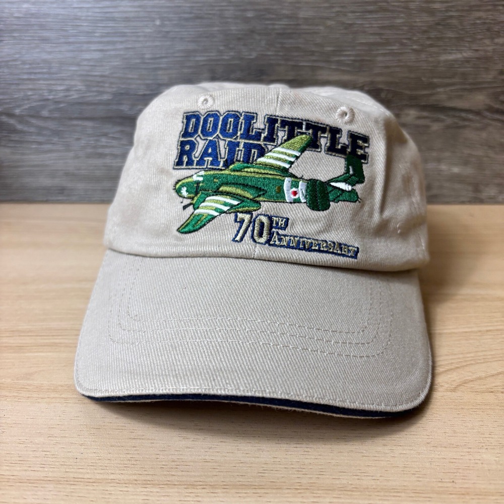 Doolittle Raid Hat Cap Strap Back Beige Brown Adjustable